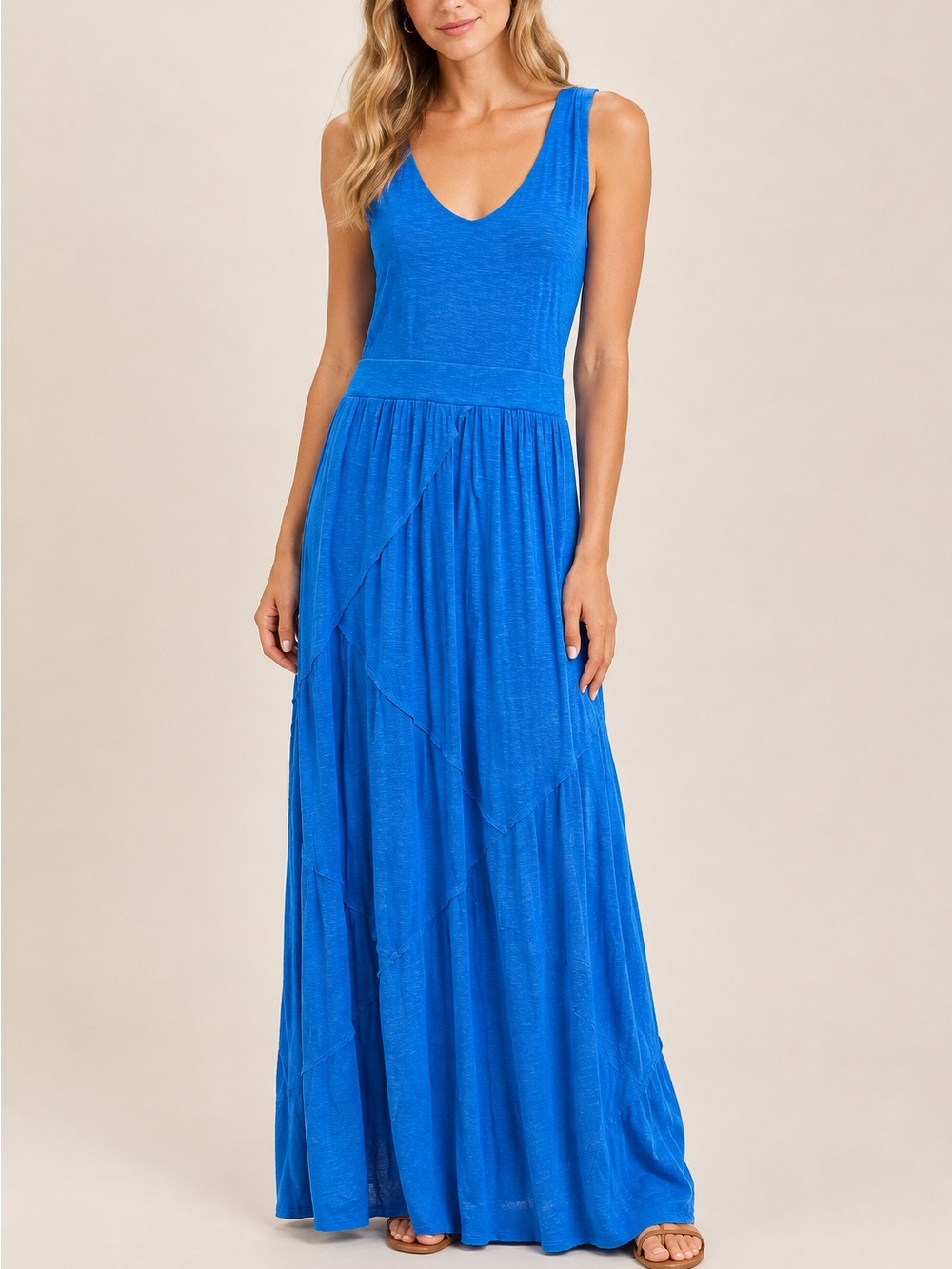 Anthropologie Dolan Sleeveless Jersey Knit Maxi Dress Women’s Size S Blue